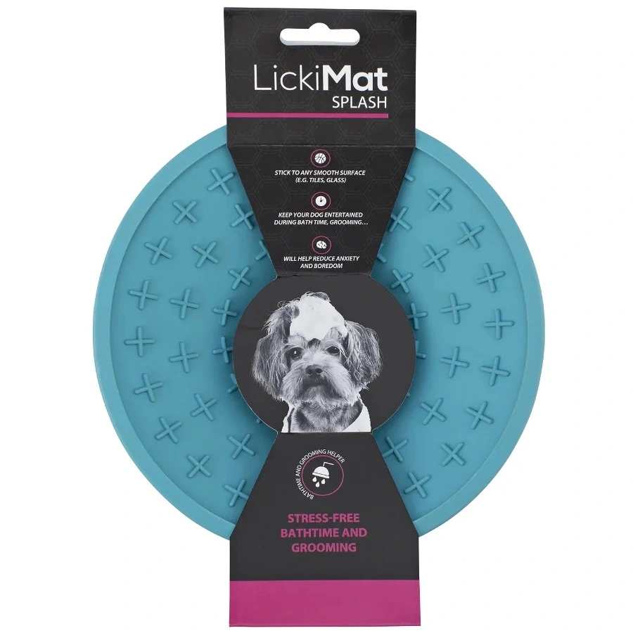 LickiMat Splash Turkis 20 x 6 cm - sugekop slikkeskål til hunde
